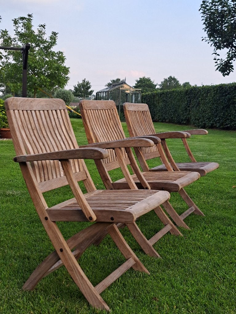 6 Royal Botania stoelen, model Del Rey, Tuin en Terras, Tuinstoelen, Ophalen, Gebruikt, Teakhout, Inklapbaar
