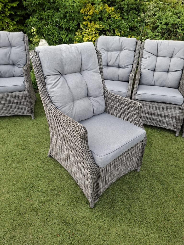 6 robuuste wicker tuinstoelen, Tuin en Terras, Tuinstoelen, Ophalen, Gebruikt, Wicker