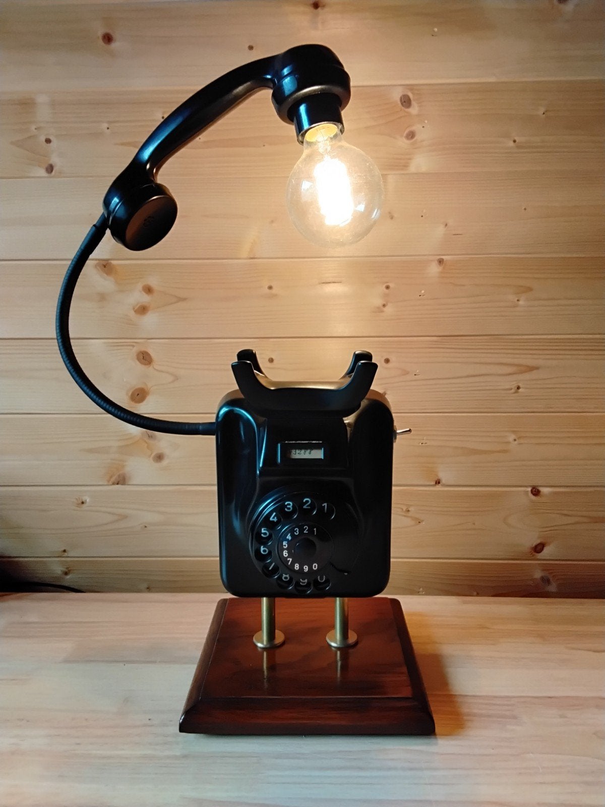 vintage telefoon lamp, Huis en Inrichting, Ophalen of Verzenden, Vintage
