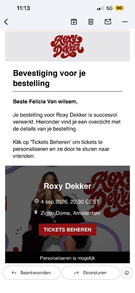 Roxy dekker vrijdag 4 september 20:00, Tickets en Kaartjes, Concerten | Nederlandstalig, Eén persoon, September, Pop
