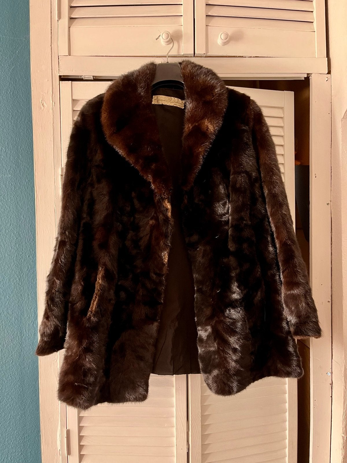 Vintage Jacques Chuderland Bruin Bontjas Maat M, Kleding | Dames, Ophalen of Verzenden, Zo goed als nieuw, Maat 42/44 (L), Bruin