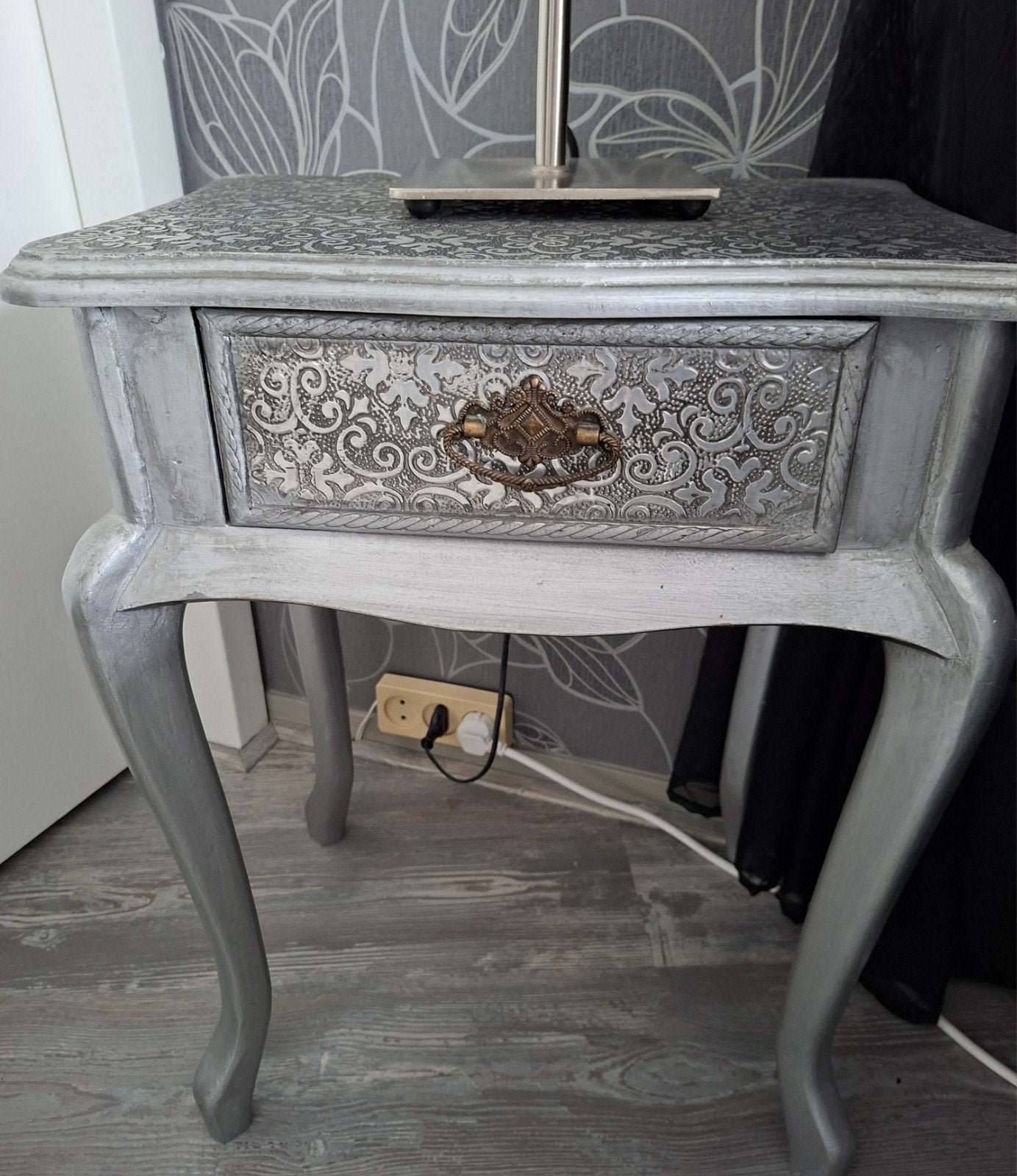2 Decoratieve nachtkastje/bijzettafel met lade, Ophalen, Barok, Vierkant, 55 tot 75 cm