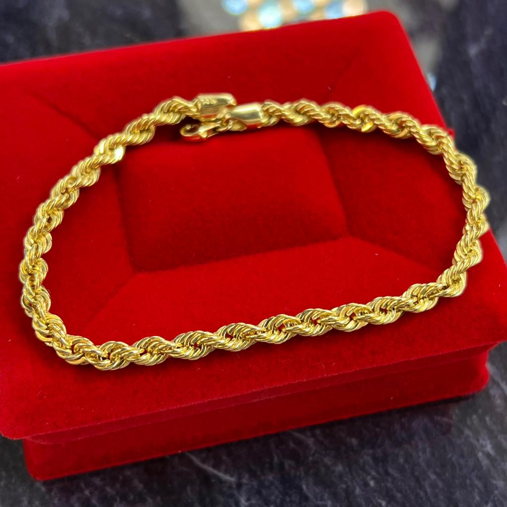 14k gouden armband rope schakel nieuw, Ophalen of Verzenden, Nieuw, Goud