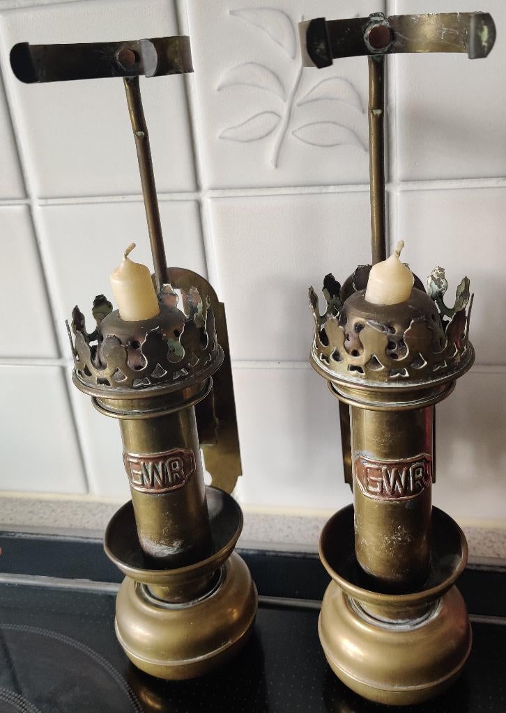 Set van 2 antieke treinlampen GWR, Antiek en Kunst, Antiek | Lampen, Ophalen