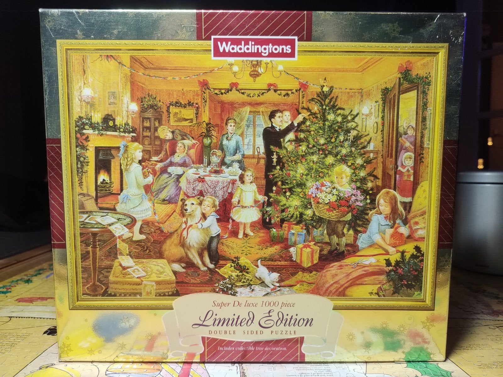 Waddingtons kerst puzzel 1000 stukjes, Hobby en Vrije tijd, Denksport en Puzzels, Gebruikt, Legpuzzel, 500 t/m 1500 stukjes, Ophalen of Verzenden