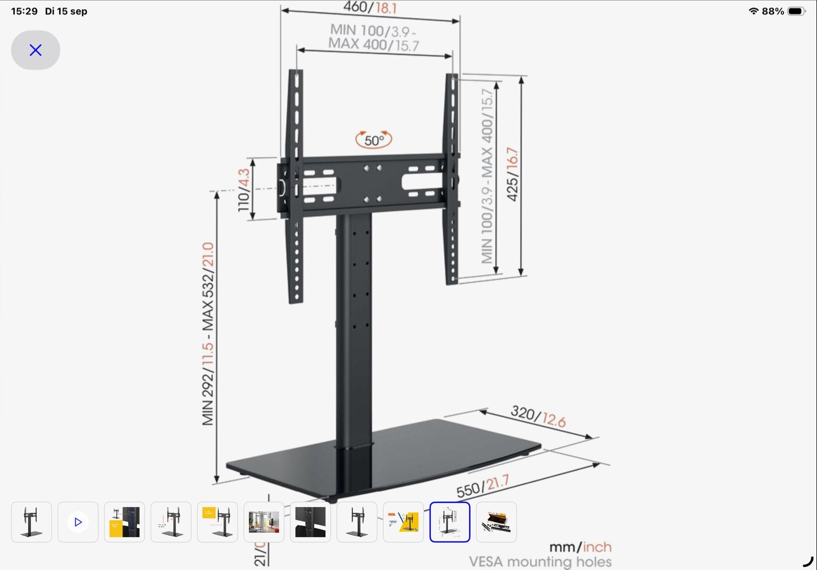 Vogel’s MS3085 TV Tafelstandaard 32-65 inch, Ophalen, Zo goed als nieuw