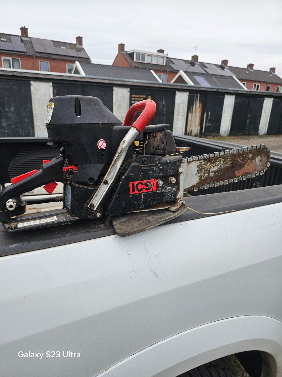 Benzine Bandenzaag - ICS - Zeer nette staat, Doe-het-zelf en Verbouw, Gereedschap | Zaagmachines, 70 mm of meer, Overige typen