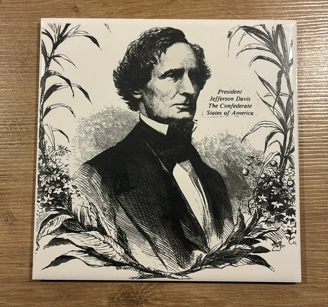 Tegel president Jefferson Davis plm 15,5 cm, Antiek en Kunst, Ophalen of Verzenden