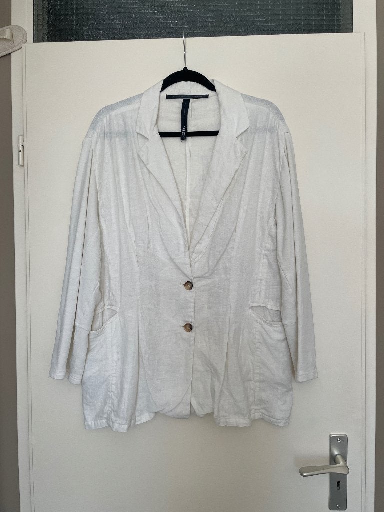 10days witte linnen look blazer colbert jasje mt 40, Maat 38/40 (M), Wit, 10days, Ophalen of Verzenden