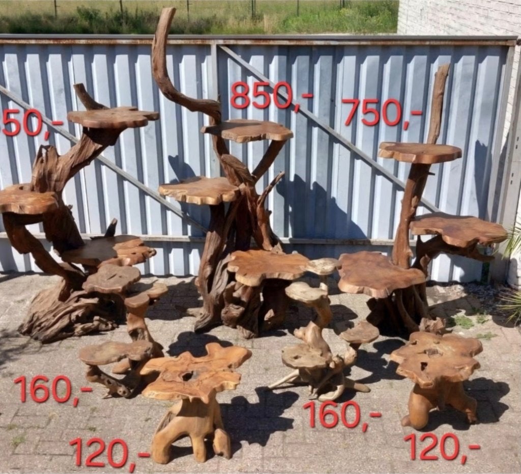 Bali teak root meubels displays bijzet tafel houtsnijwerk, Ophalen, Natuurlijk, 55 tot 75 cm, Zo goed als nieuw