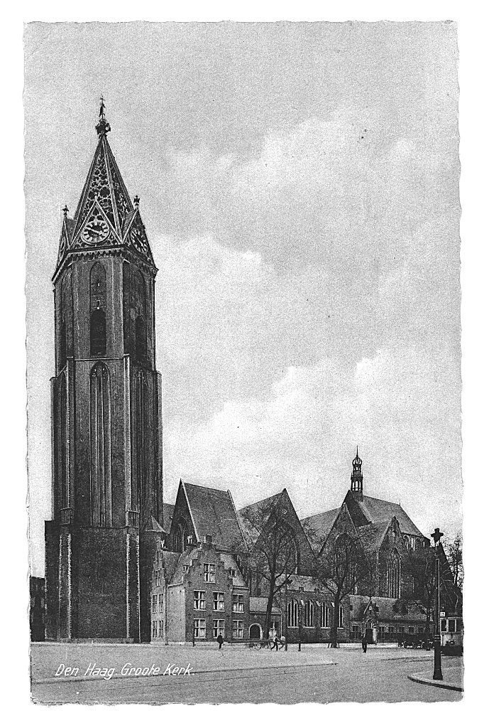972124	Den Haag	Groote Kerk	1950	Gelopen met zegel, Ophalen of Verzenden, 1940 tot 1960, Gelopen, Zuid-Holland