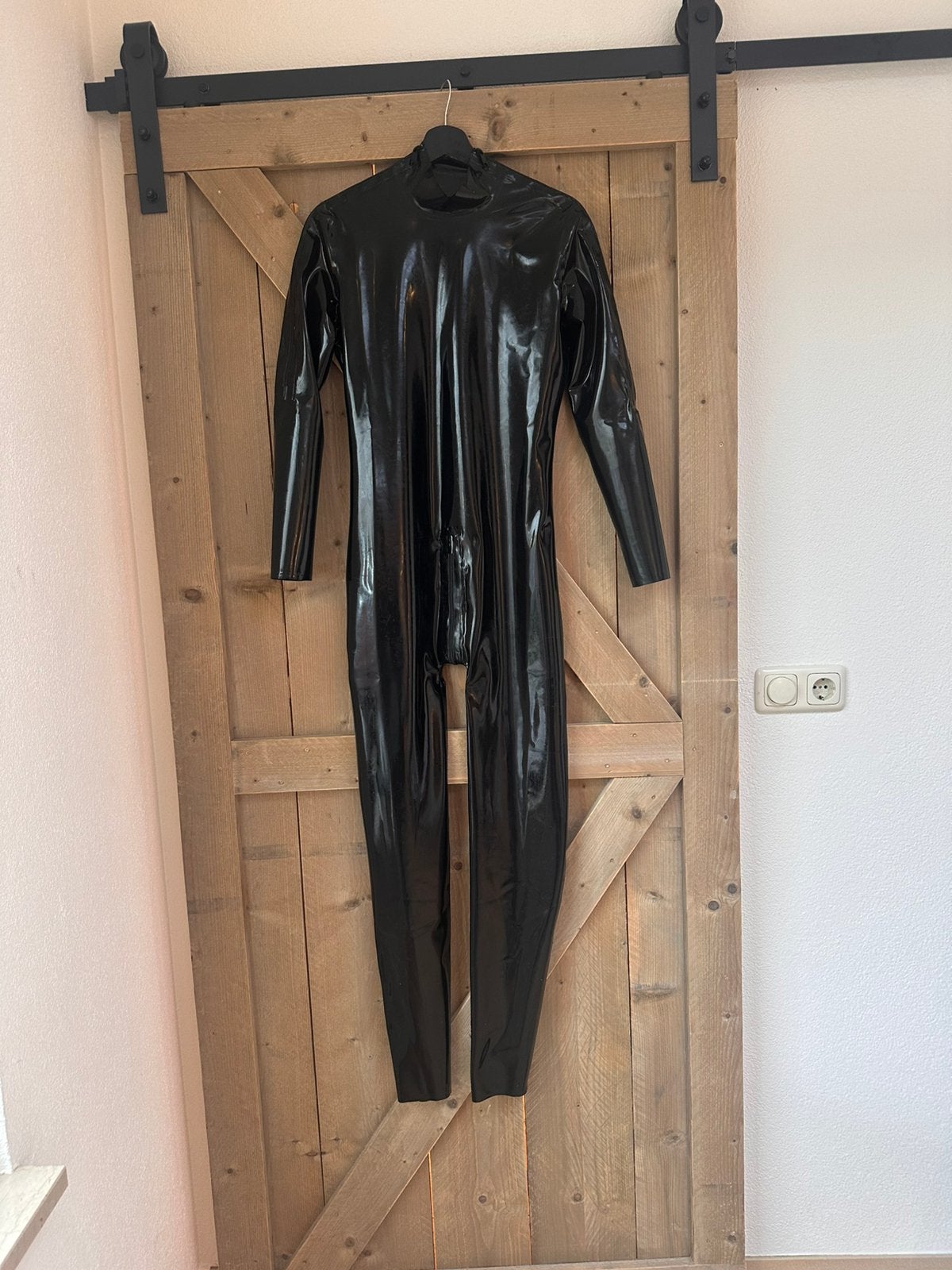 Latex Catsuit M shouldet zip, Verzenden, Zo goed als nieuw, Pak of Jurk