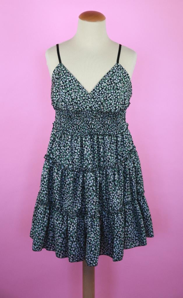 zgan Pronto Moda zomerjurk zwart bloemetjes maat 152/158 (xs, Meisje, Pronto Moda, Ophalen of Verzenden, Zo goed als nieuw