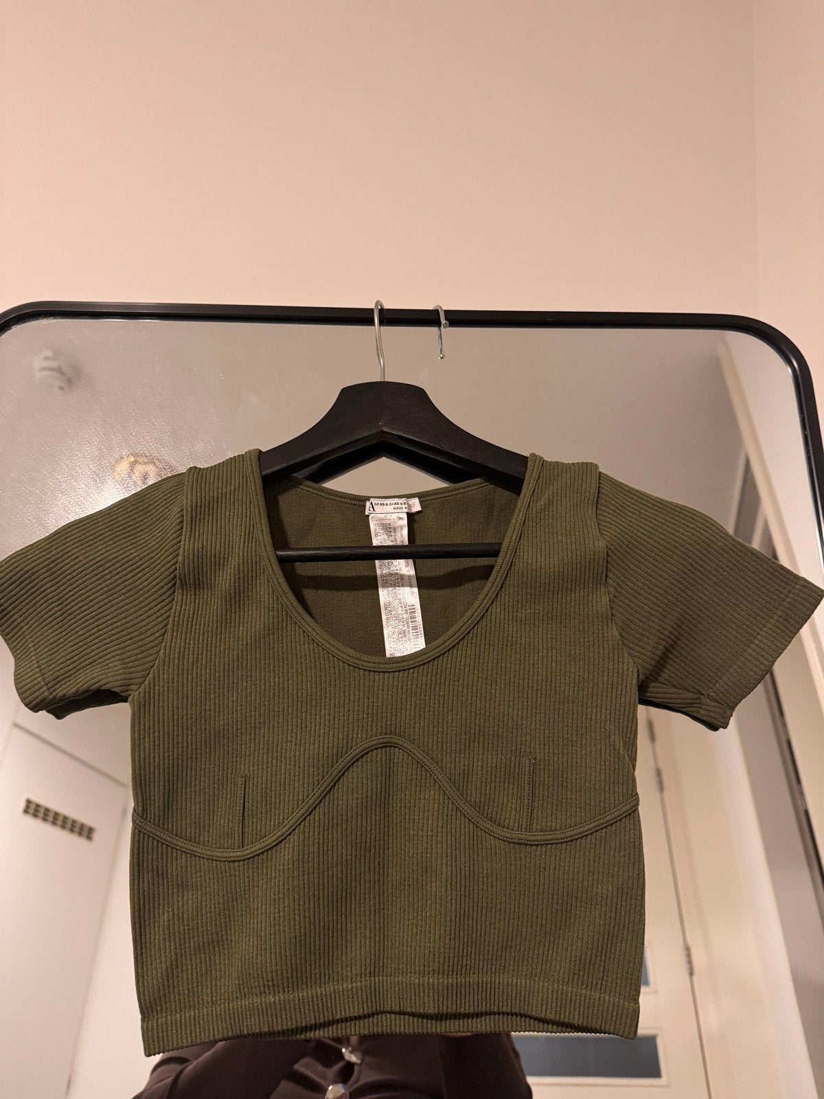 Zara geribbelde crop top met korte mouwen - maat XS, Kleding | Dames, Ophalen of Verzenden, Zo goed als nieuw, Korte mouw, Maat 34 (XS) of kleiner