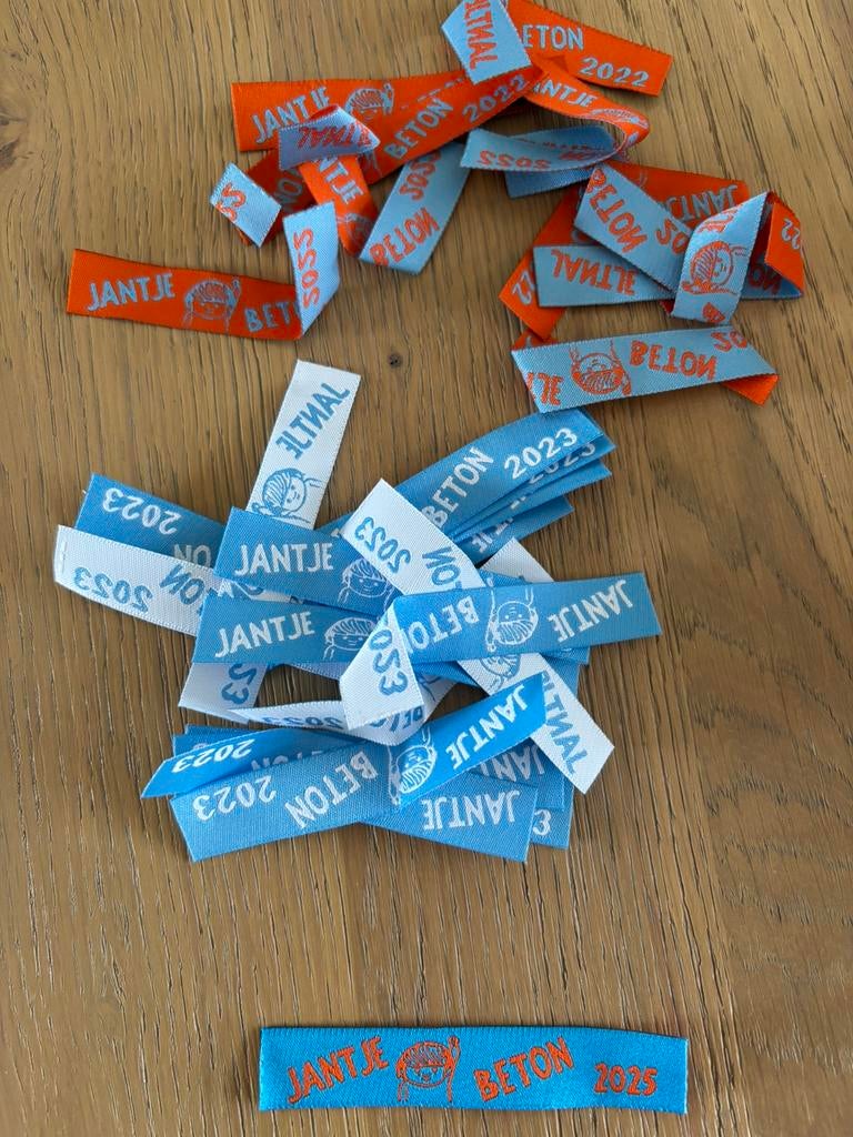 Naamlinten Jantje Beton, Verzamelen, Scouting, Nieuw, Embleem, Speld of Insigne, Ophalen of Verzenden