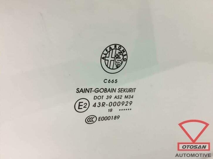 alfa romeo giulietta raam ruit deur portier rechts voor, Auto-onderdelen, Gebruikt, Dpofca@stellantis.com, Stellantis Europe S.p.A.