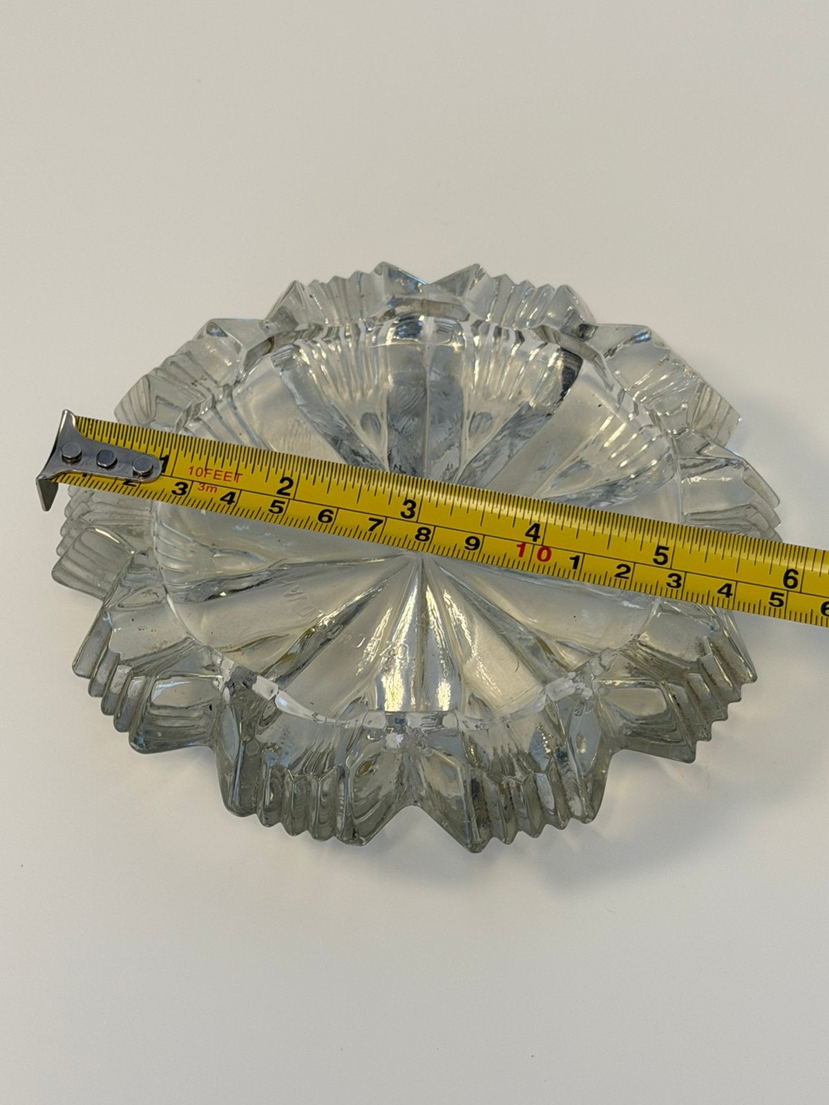 Vintage Kristallen Kristal Asbak Tsjechoslowakije 15 cm MCM, Ophalen of Verzenden, Zo goed als nieuw, H, H