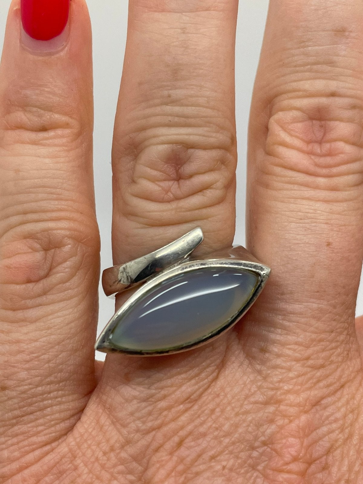 E677 Prachtige zilveren Franz Breuning ring maat 18, 18 tot 19, Ophalen of Verzenden, X, Met edelsteen