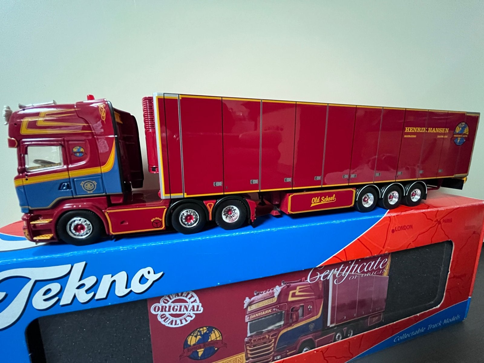 Tekno Scania R-serie Henrik Hansen, Hobby en Vrije tijd, Ophalen of Verzenden, Zo goed als nieuw, Bus of Vrachtwagen, Tekno