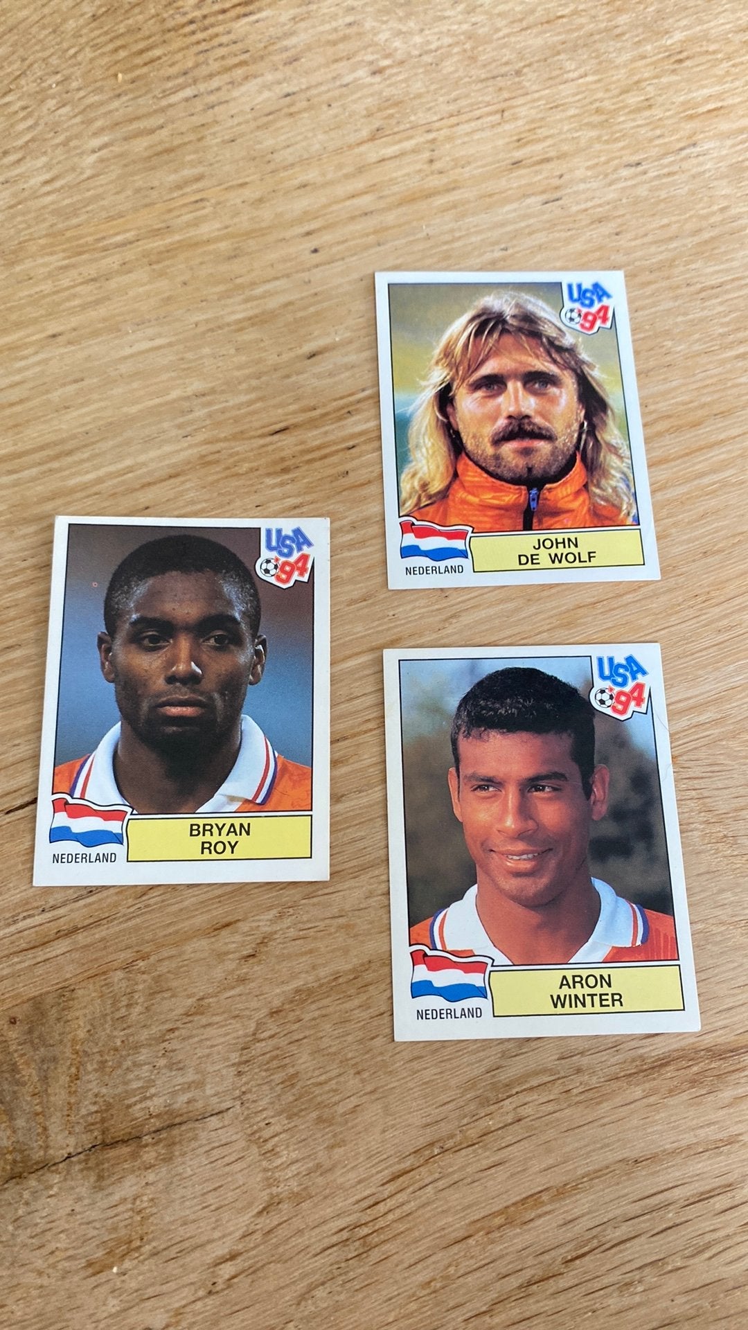 Panini USA 94 Voetbalplaatjes - Bryan Roy, John de Wolf, Aro, Ophalen of Verzenden, Gebruikt, Meerdere plaatjes
