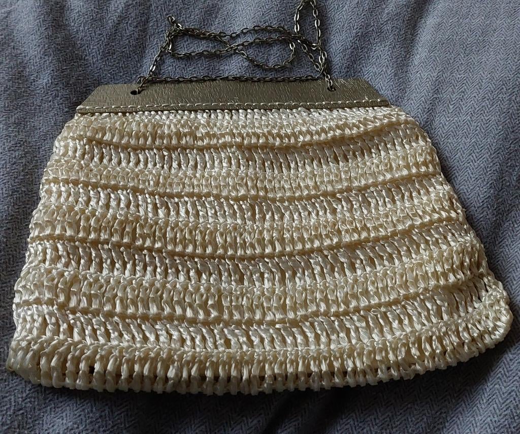 Raffia tasje, Ophalen of Verzenden, Wit, Schoudertasje
