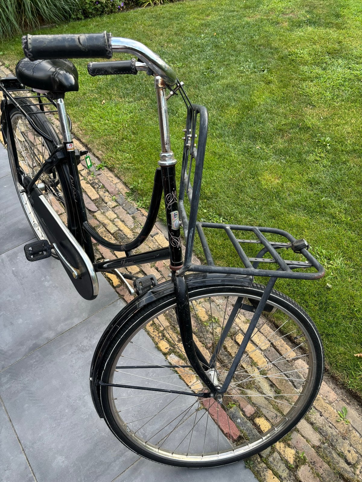 Batavus Old Dutch zwarte omafiets met voordrager, Ophalen, Terugtraprem, Gebruikt, Batavus