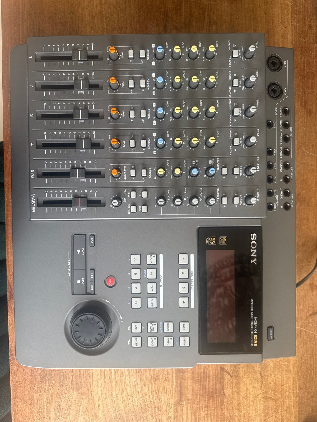 Sony MDM-X4 MKII Minidisc Multitrack Recorder, Ophalen of Verzenden, Zo goed als nieuw, Minder dan 5 kanalen, Microfooningang
