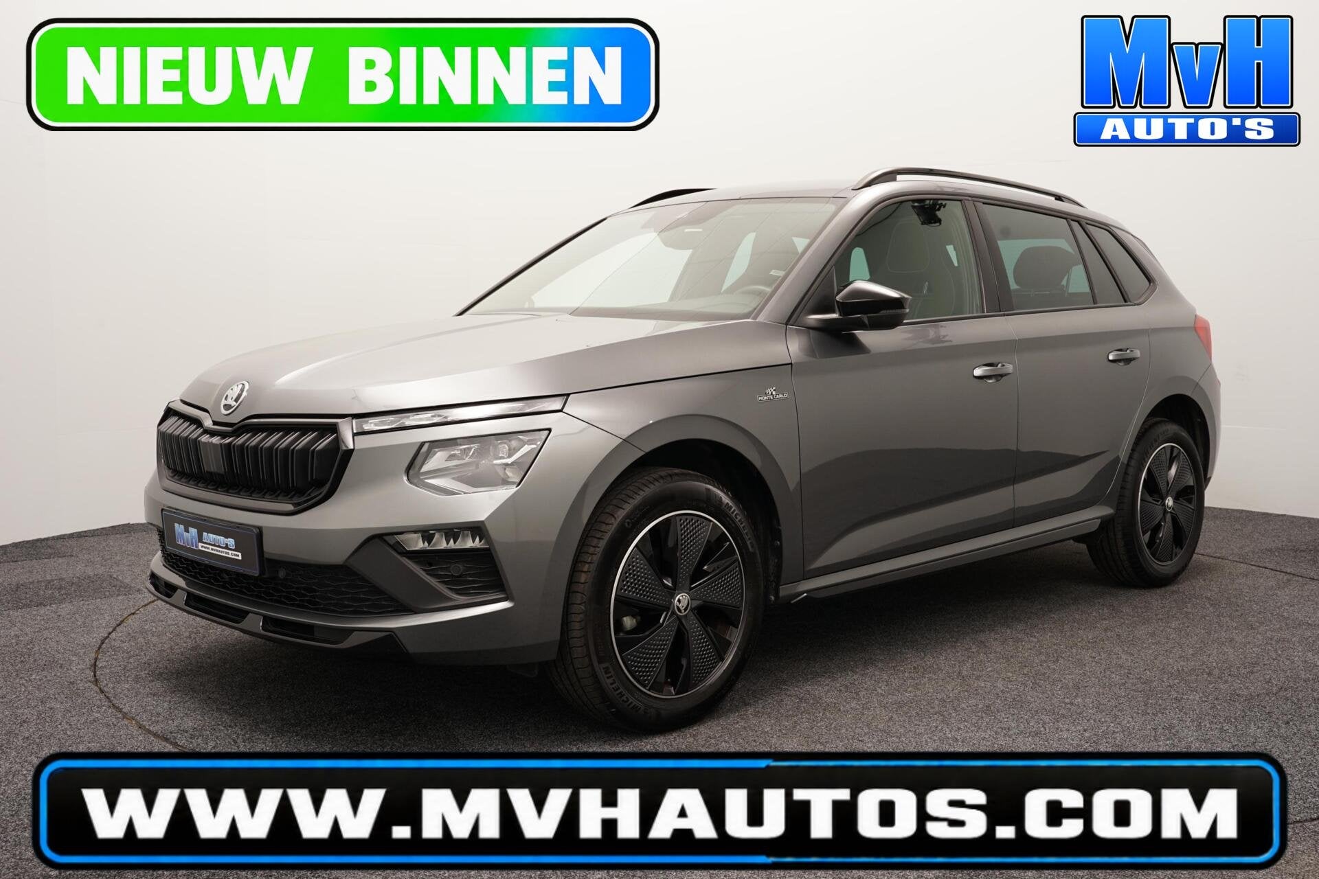 Skoda Kamiq 1.0 TSI Monte Carlo|AUTOMAAT|PANO|CAMERA|ACC|LED, Dealer onderhouden, Gebruikt, Met garantie (alle), 116 pk