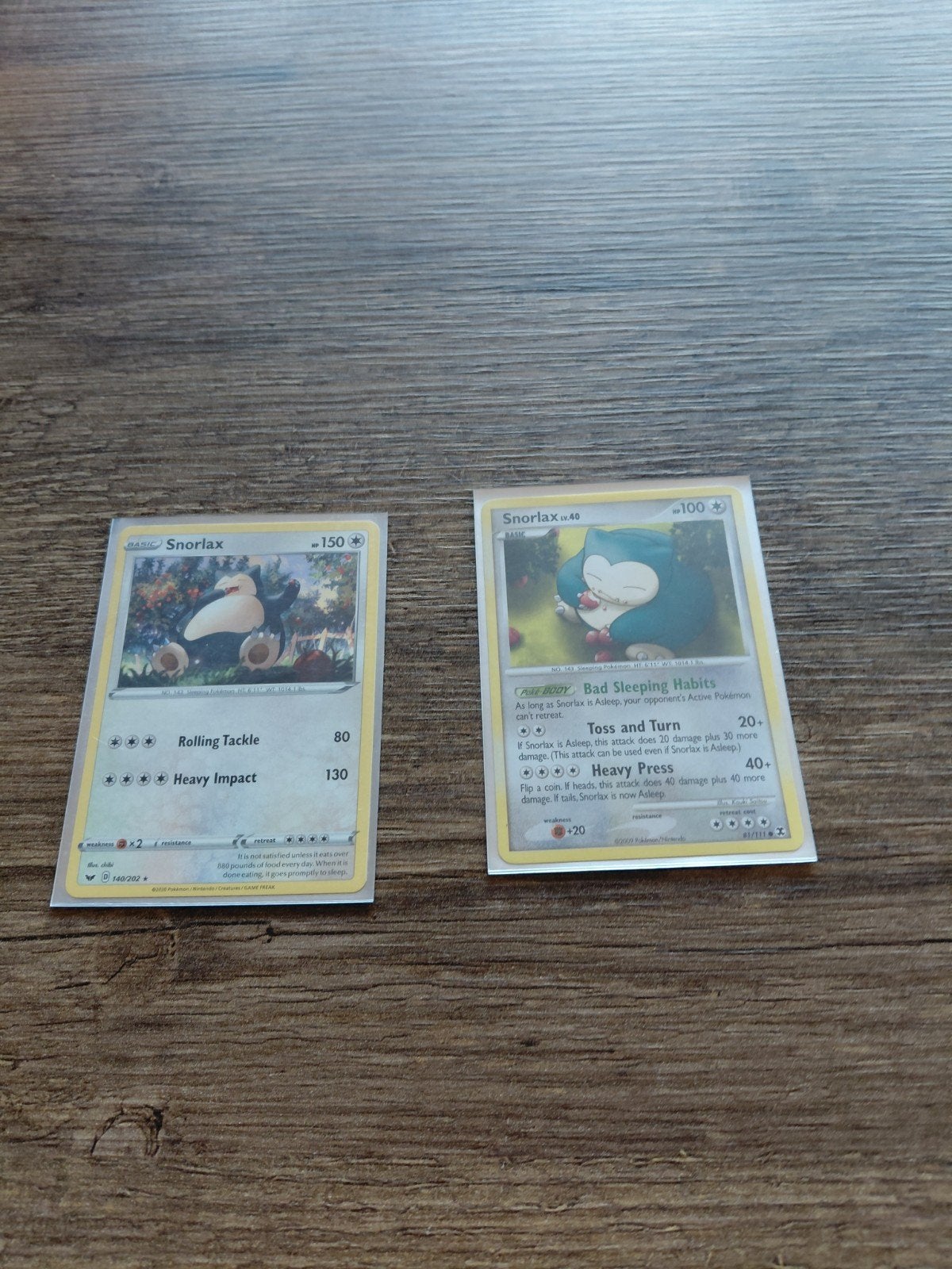Snorlax 2x, Ophalen of Verzenden, Zo goed als nieuw, Speelkaart(en)