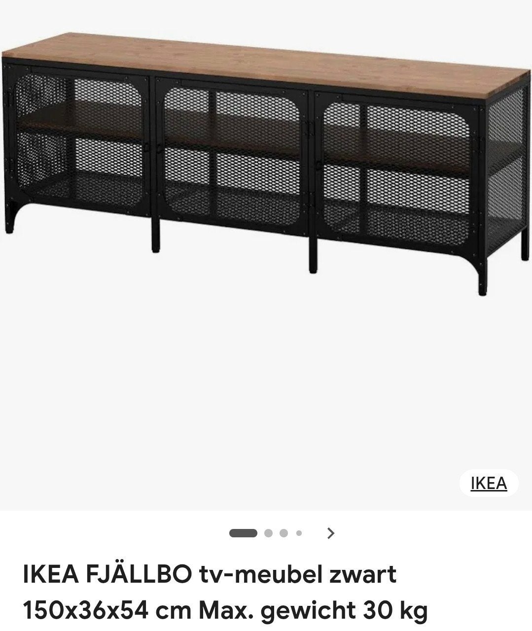 ikea fjallbo industrieel televisie meubel, 100 tot 150 cm, Ophalen of Verzenden, Zo goed als nieuw, Minder dan 100 cm