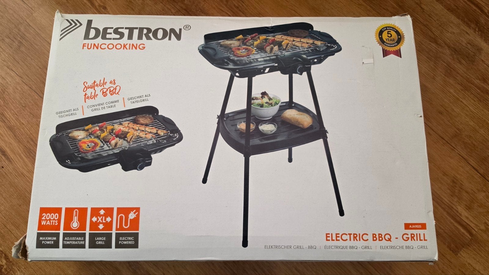Bestron Elektrische BBQ-Grill 2000W - Nieuw, Ophalen of Verzenden, Nieuw, Bestron