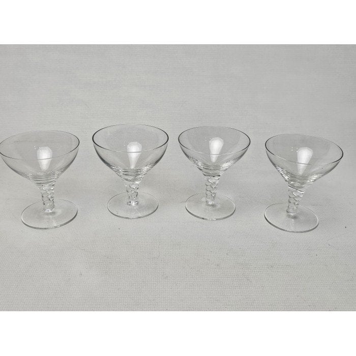 # 4 kristal Borrel Glazen "Spiral Clear" Orrefors, Verzamelen, Ophalen of Verzenden, Gebruikt, Overige typen