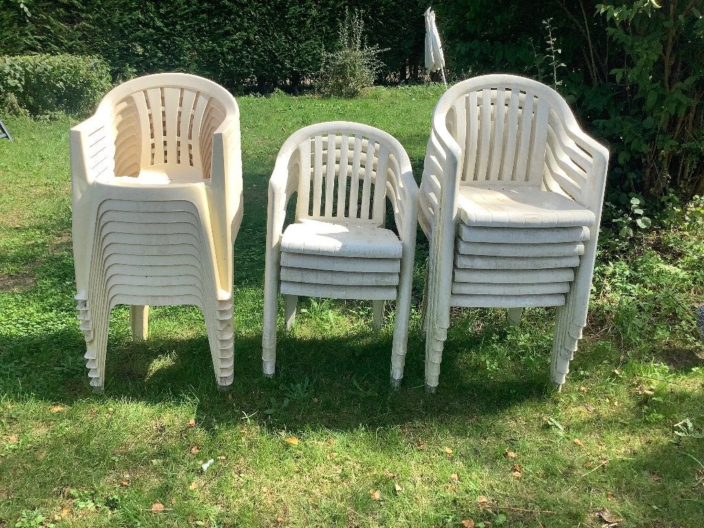 Tuinstoelen, Ophalen, Gebruikt, Kunststof, Stapelbaar