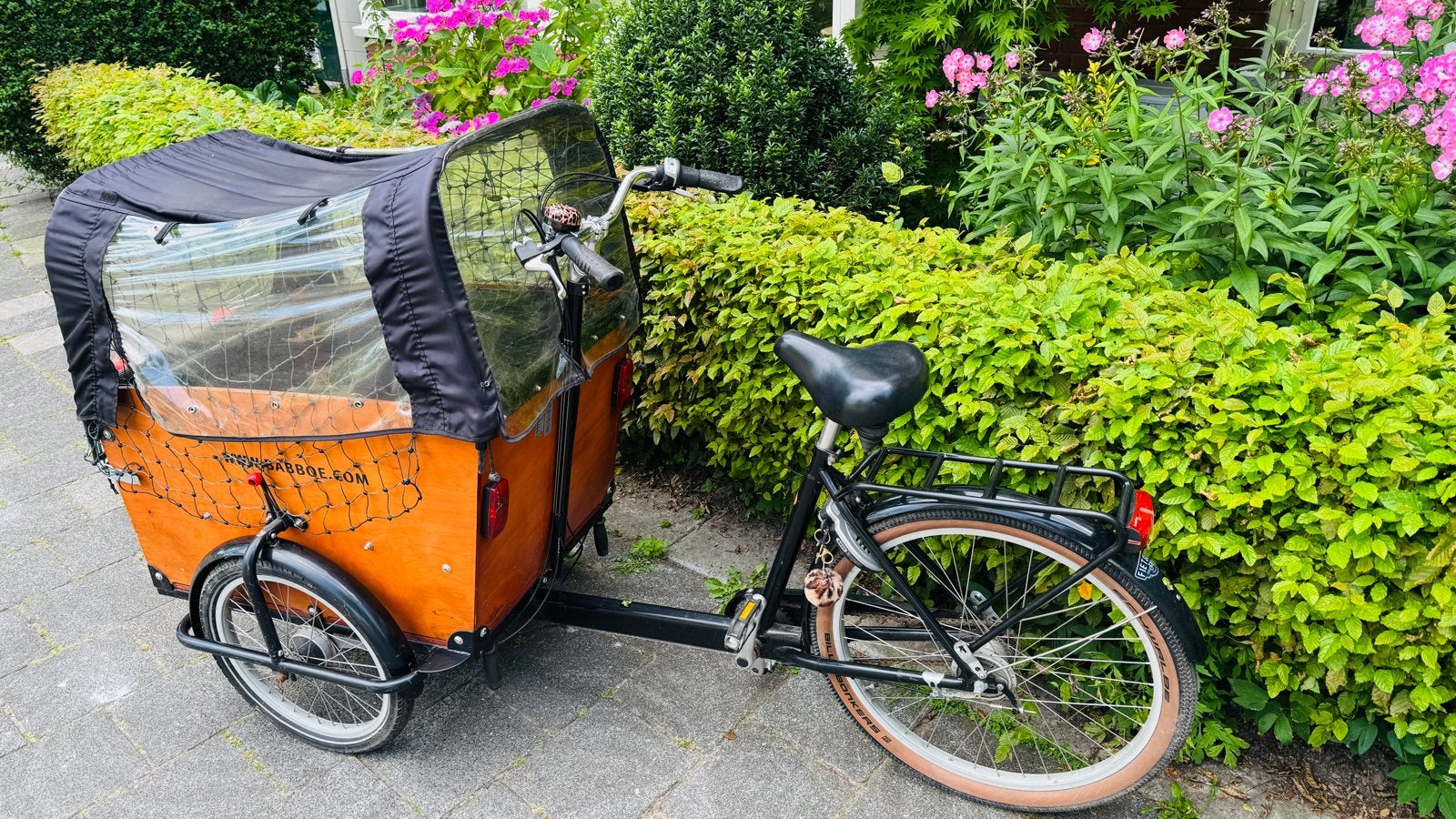 Babboe Big Bakfiets, Fietsen en Brommers, Fietsen | Bakfietsen, Huif, 3 kinderen, Zo goed als nieuw, Trommelrem