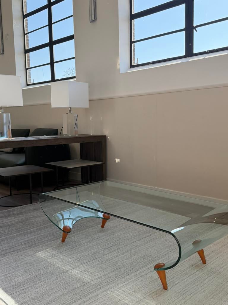 Fiam Italia ‘Tango’ salontafel, Huis en Inrichting, Tafels | Salontafels, Minder dan 50 cm, 50 tot 100 cm, Rechthoekig, Glas, Ophalen
