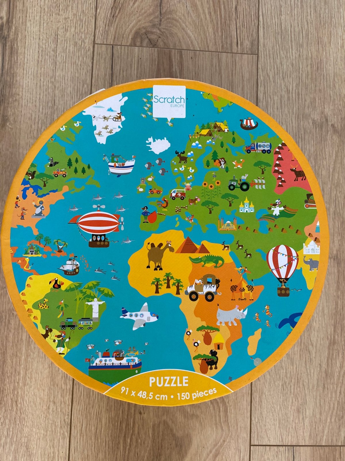 Scratch wereld puzzel, Ophalen, Meer dan 50 stukjes, Zo goed als nieuw, 6 jaar of ouder