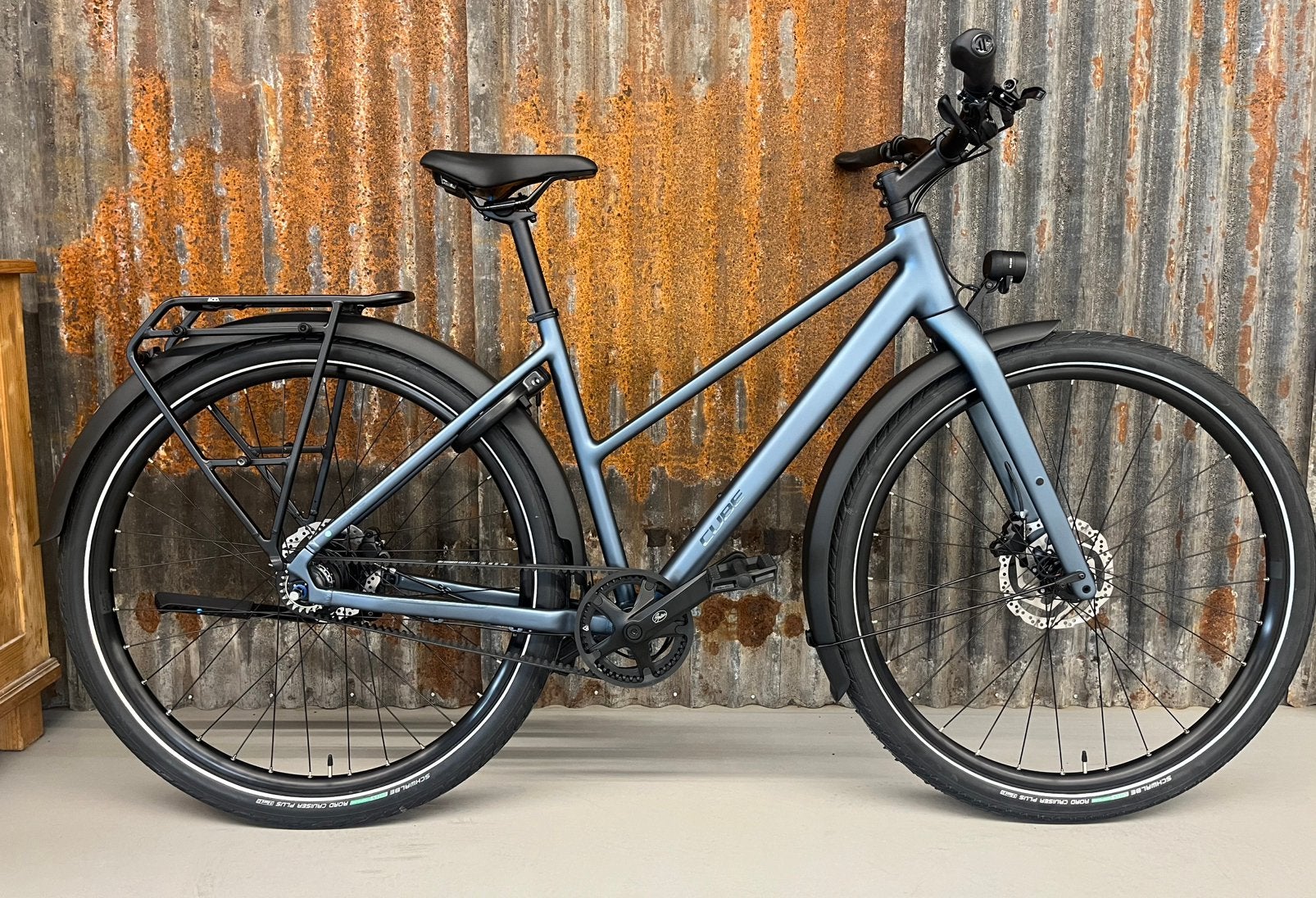 CUBE EDITOR PRO FE MINERALBLUE/CHROME Trapeze 50  Frame, Versnellingen, Nieuw, 49 tot 53 cm, Schijfrem