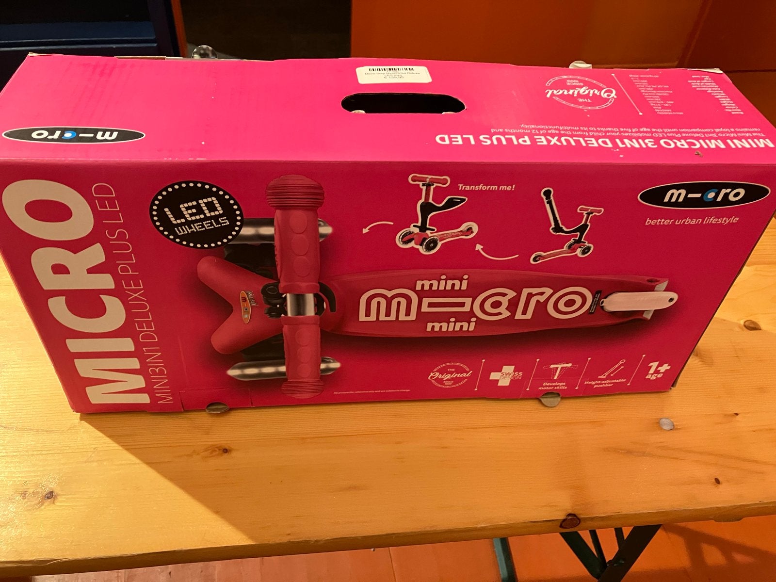 Micro Step Mini2Grow Deluxe LED roze, Fietsen en Brommers, Steps, Nieuw, Gewone step, Ophalen of Verzenden