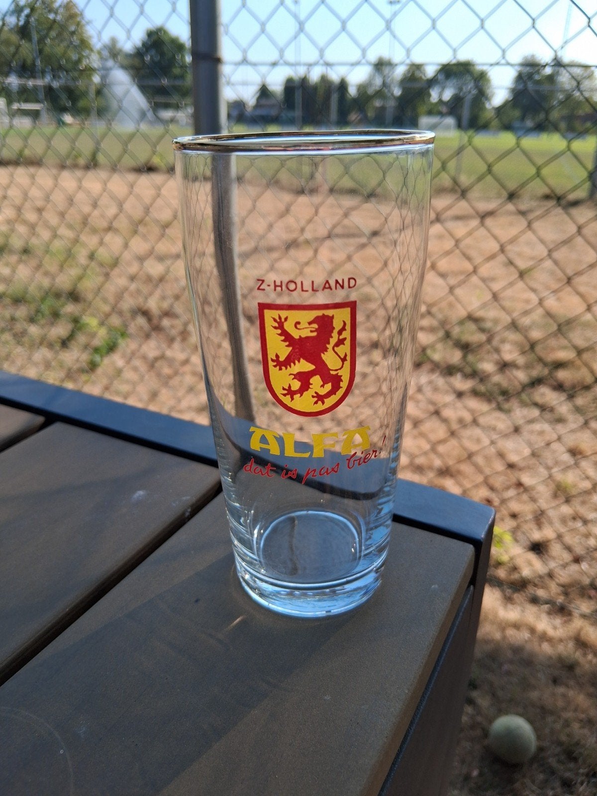 Alfa bier provincieglas Zuid Holland - Serie 1953, Ophalen of Verzenden, Zo goed als nieuw, Glas of Glazen, Overige merken