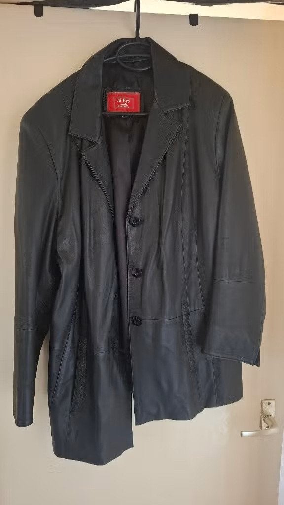 Al Piro leren jas in goede staat - maat 50, Kleding | Heren, Ophalen of Verzenden, Gedragen, Maat 52/54 (L), Zwart