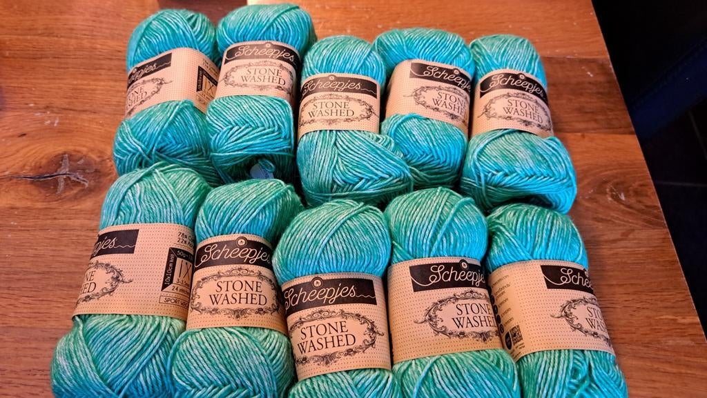 Scheepjes Stone Washed garen - Kleur 826 (10 bollen), Breien of Haken, Nieuw, Ophalen of Verzenden, E