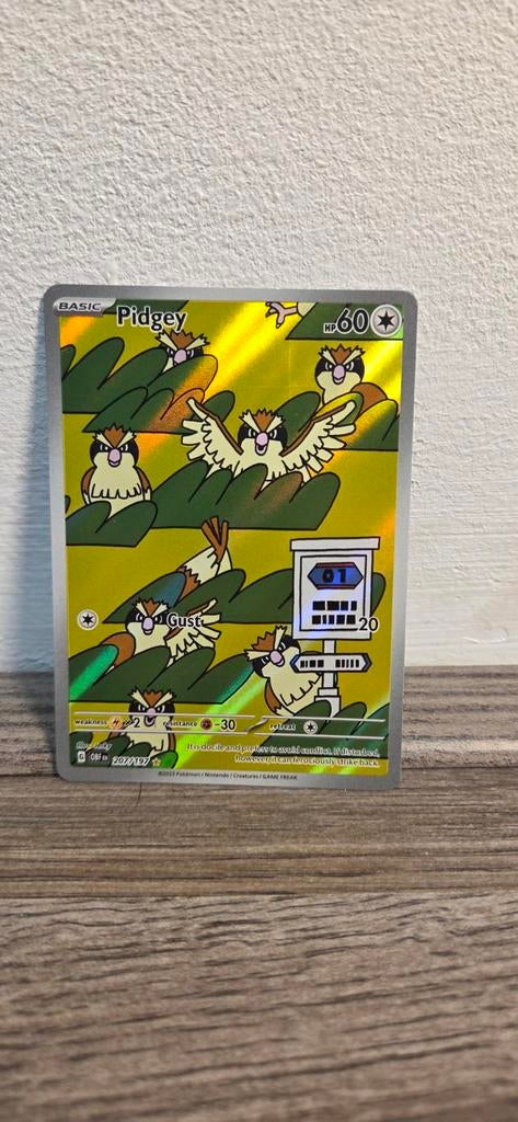 Pidgey Pokémon Kaart (Foil) - Zo goed als nieuw, Ophalen, Zo goed als nieuw, Losse kaart, Foil