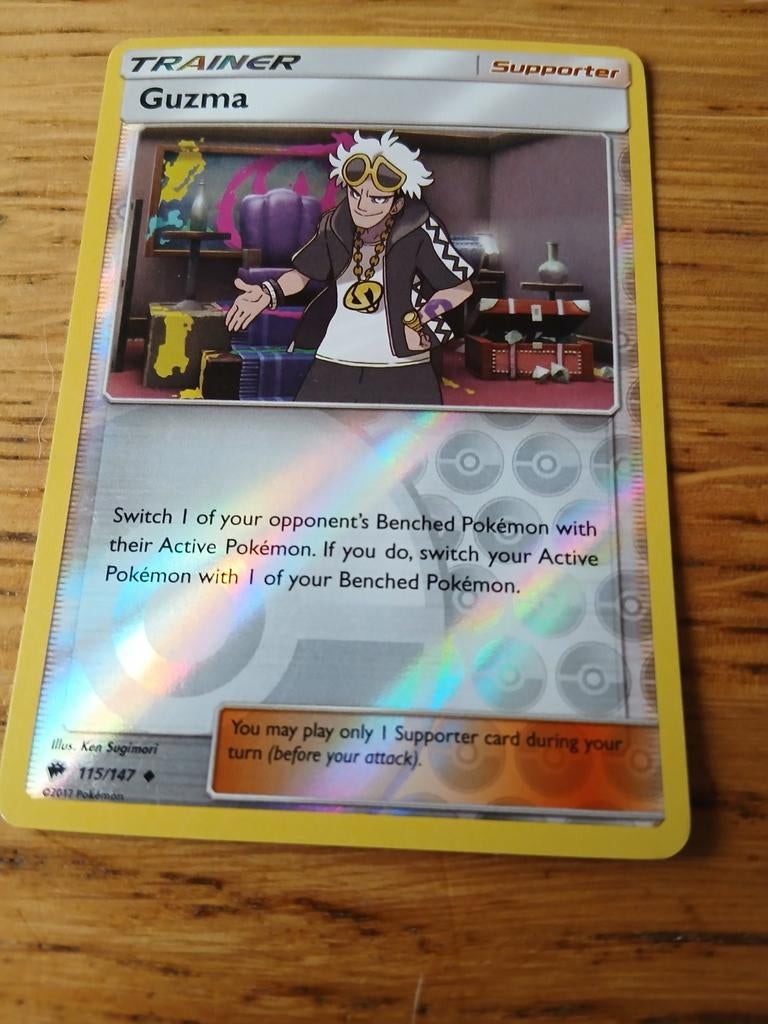 Pokémon TCG Guzma Supporter Kaart 115/147, Hobby en Vrije tijd, Verzamelkaartspellen | Pokémon, Ophalen of Verzenden, Zo goed als nieuw