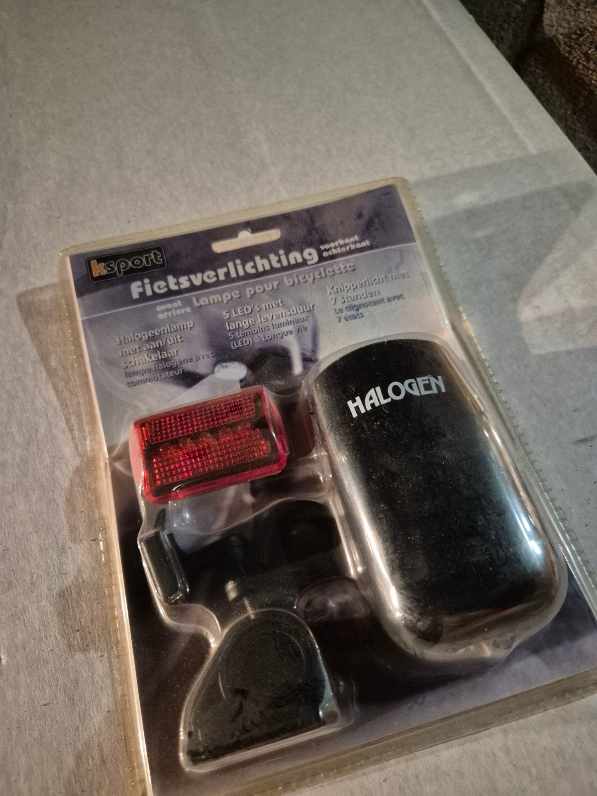 Ksport Fietsverlichting Set - Halogeen Voor & LED Achter, Ophalen of Verzenden, Nieuw, Batterij, Verlichtingsset
