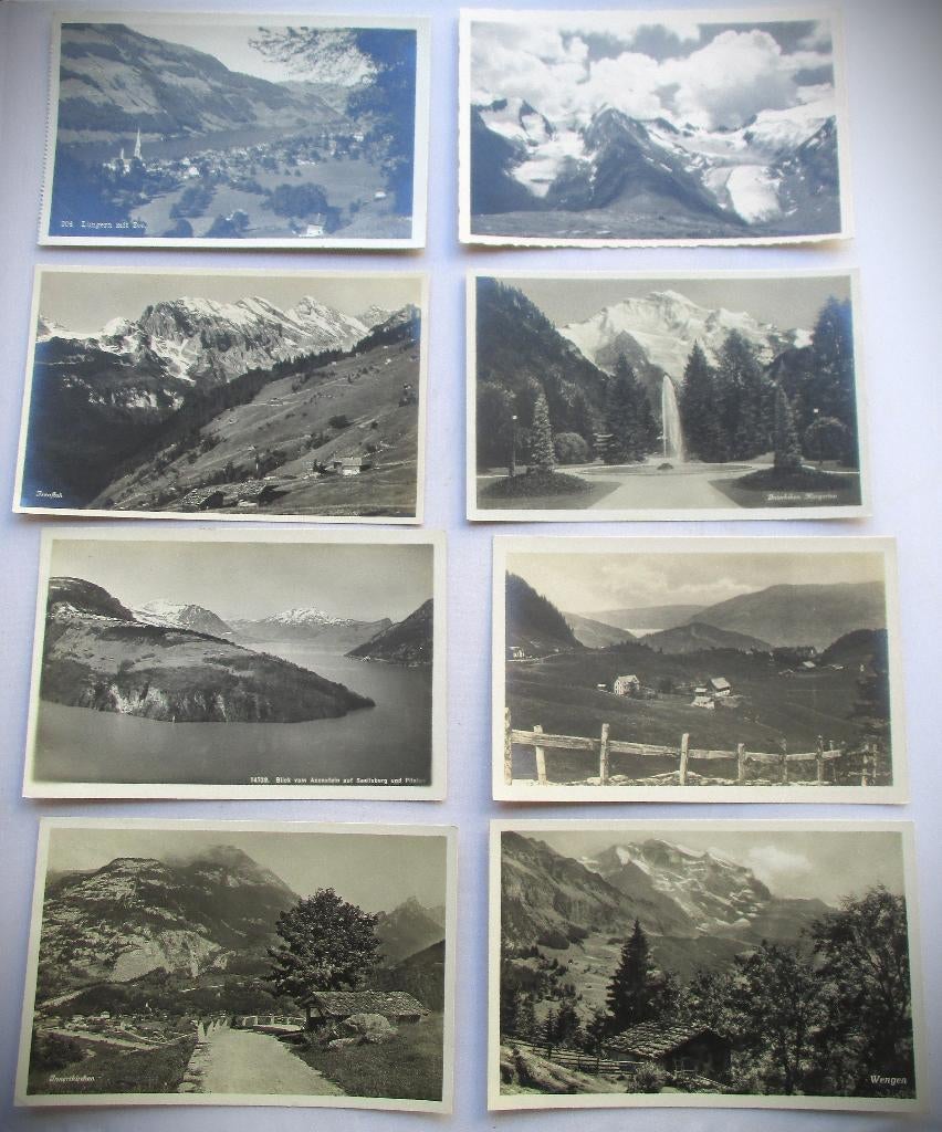 Alpenlanden~8 oude en antieke Ansichtkaarten~Lungern, Verzamelen, Ansichtkaarten | Themakaarten, 1940 tot 1960, Natuur, Ophalen of Verzenden