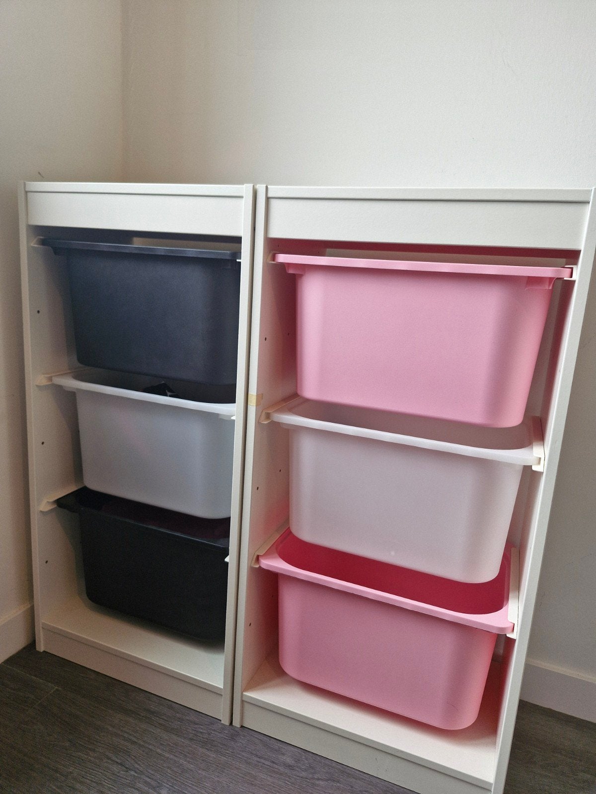 2 IKEA Trofast kastten met beide 3 bakken, Ophalen, Gebruikt, Minder dan 50 cm, 90 tot 105 cm