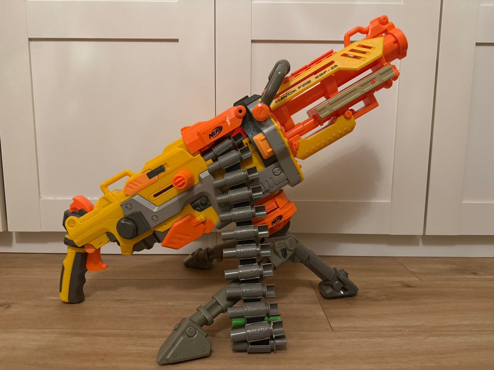 Nerf Havok Fire EBF-25 compleet met statief en munitieband, Ophalen, Zo goed als nieuw
