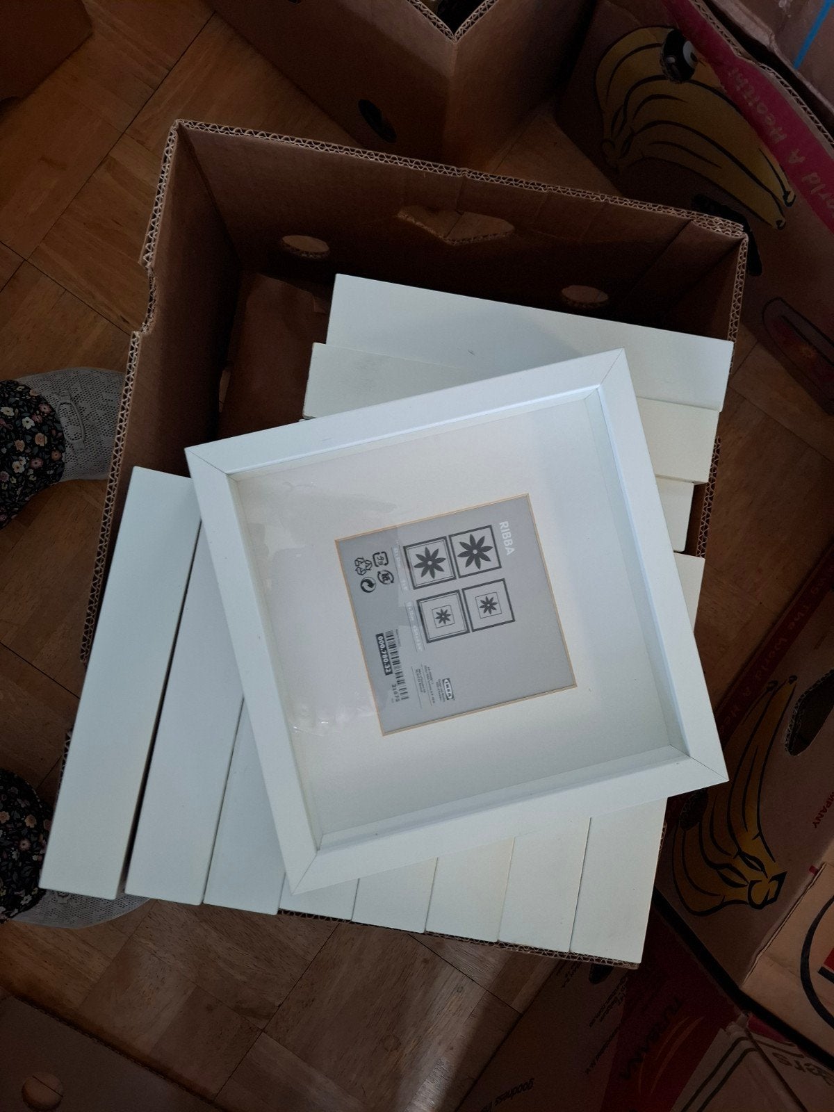 IKEA Ribba Fotolijsten Wit (12 stuks) - geocaching, Huis en Inrichting, Ophalen, Gebruikt, Fotolijst, Met ophangsysteem