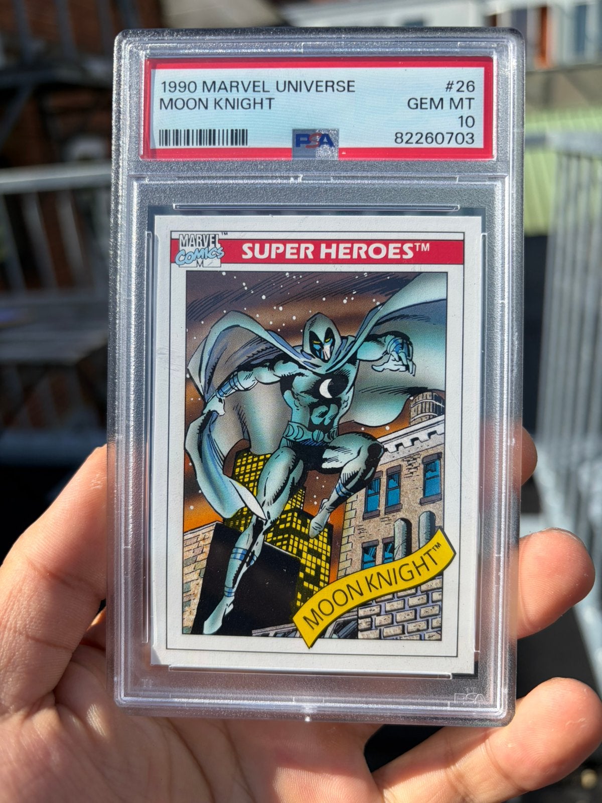 PSA 10 First Edition Moon Knight - Mavel Universe Series 1, Ophalen of Verzenden, Zo goed als nieuw