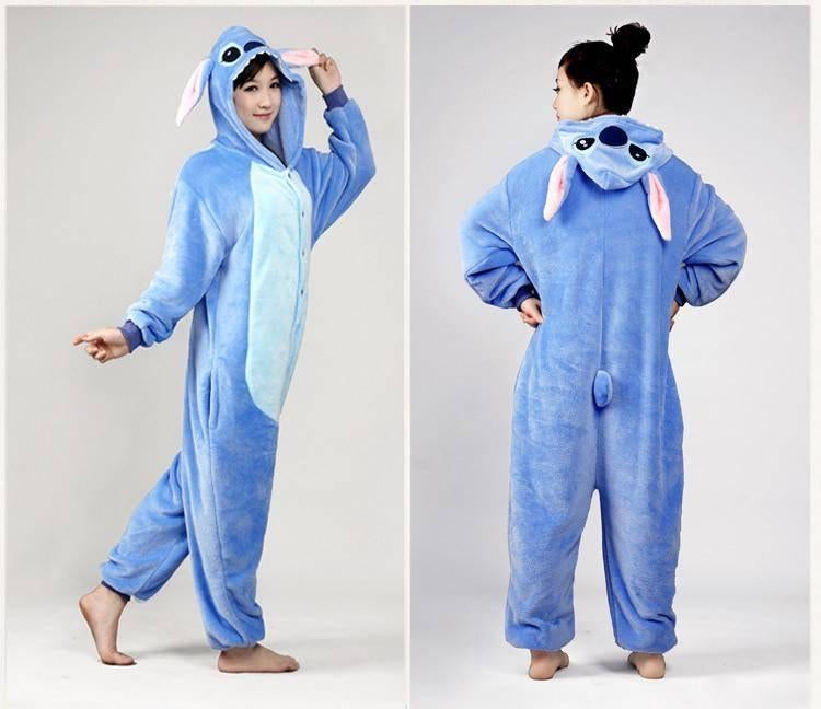 Stitch blauw onesie verkleden kind dames heren 98/104 t/m XL, Kinderen en Baby's, Carnavalskleding en Verkleedspullen, Ophalen of Verzenden